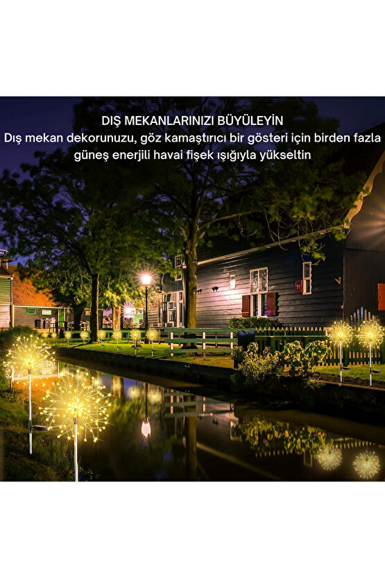 2li 120 Led Güneş Enerjili Bahçe Aydınlatma Teras Ağaç Balkon Dekorasyon 8 Mod 93 Cm Peri Işıkları