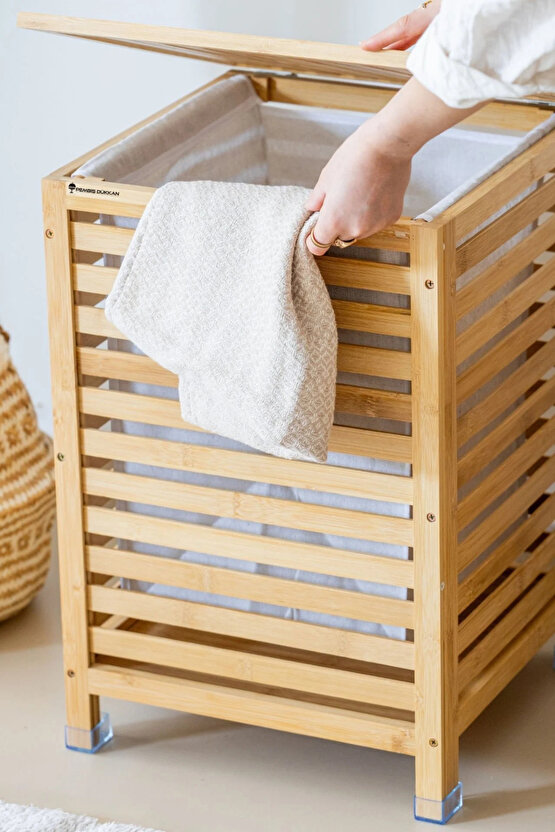 Bambu Sepet  Çok Amaçlı Bambu Sepet Çamaşır Sepeti