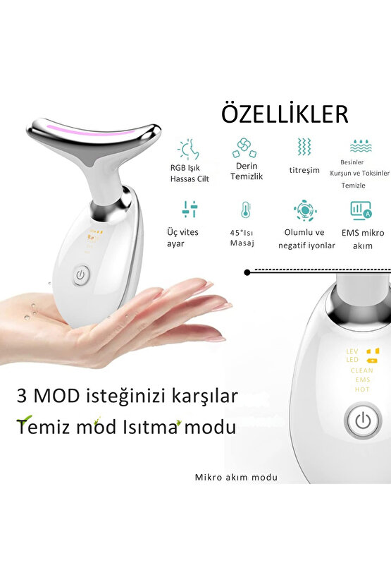 Yüz Ve Boyun Ems Güzellik Cihazı Gıdık,Sarkma,Yüz Cihaz Pilli Titreşimli