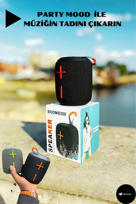 BOOMS350 Bluetooth Hoparlör Ses Bombası Açık Hava Parti Mod Ipx6 Kumaş Kablosuz Taşınabilir USB