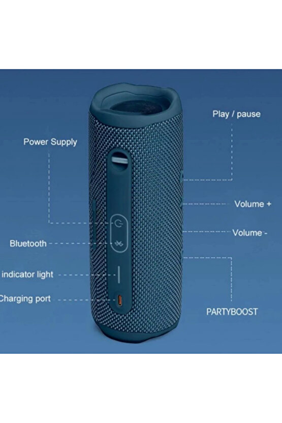 Flip6 Bluetooth Hoparlör Ses Bombası Tws Özellikli Kablosuz Speaker Parti Mod IPX7