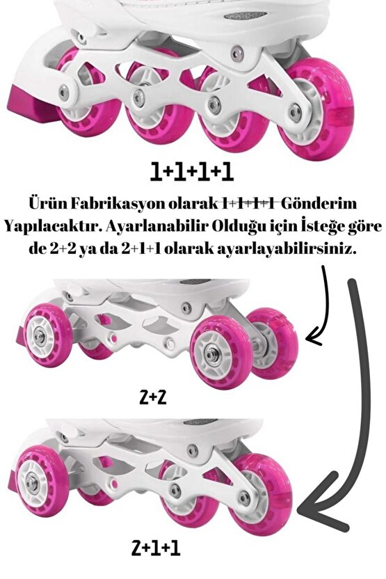 Pembe Işıklı Ayarlanabilir Silikon Teker Metal Gövde Alıştırma Pateni Profesyonel Çocuk-yetişkin