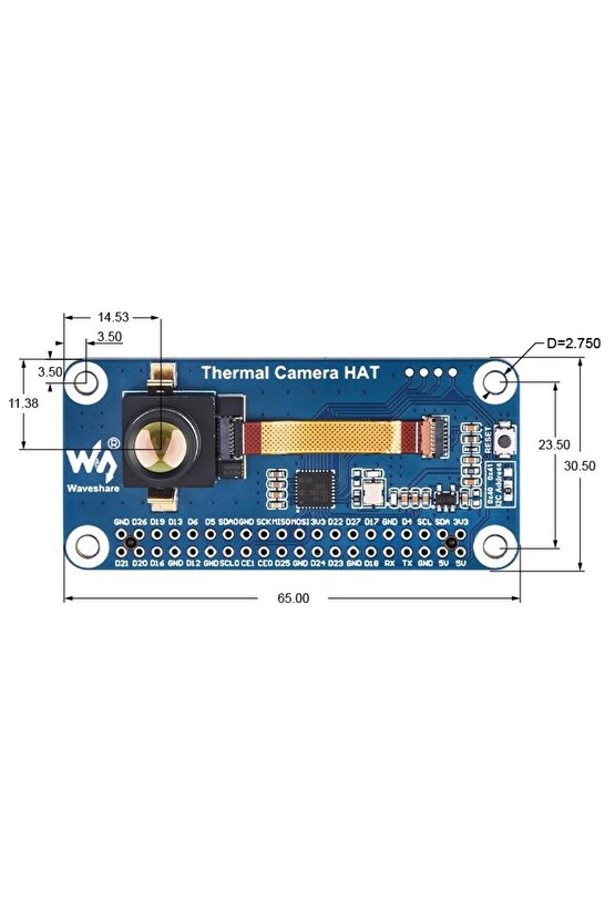 Thermal Camera 80x62 IR Termal Görüntüleme Modülü - Raspberry Pi 40PIN GPIO Uyumlu Kızılötesi Sensör