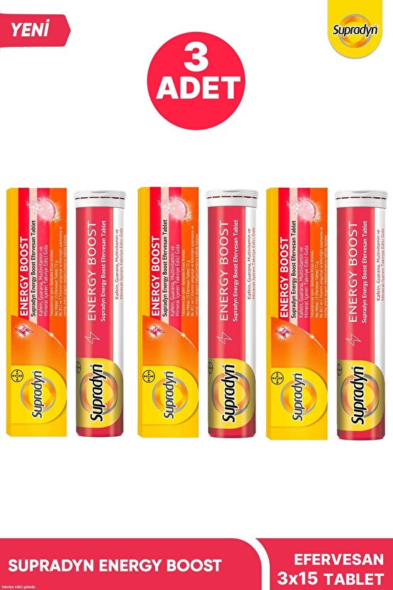 Energy Boost Taef 15 Efervesan Tablet 3 ADET