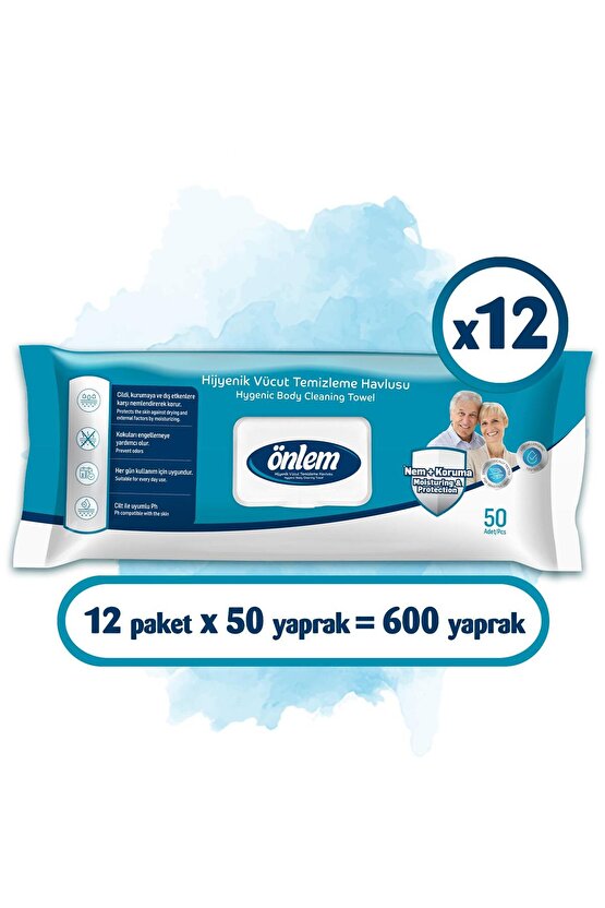 Önlem Vücut Temizleme Havlusu 50 x 12 Adet