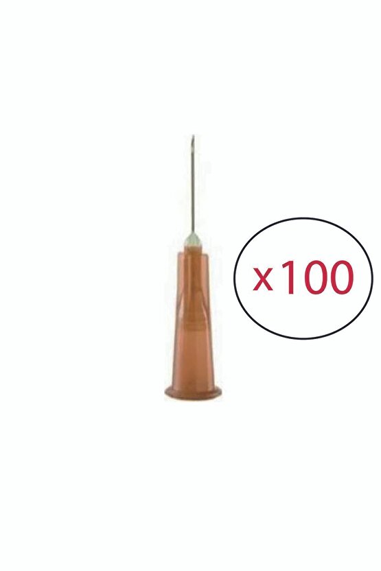 Kahverengi İğne Ucu (100 Adet) Steril Hipodermik İğne Enjektör İğnesi 26G 13mm