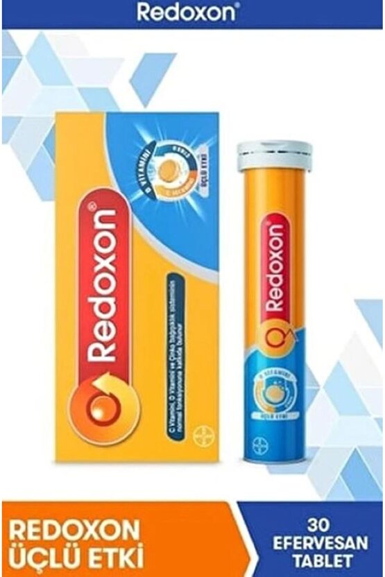 Redoxon Üçlü Etki C Vitamini D Vitamini Çinko Efervesan 15 Tablet 3 Adet