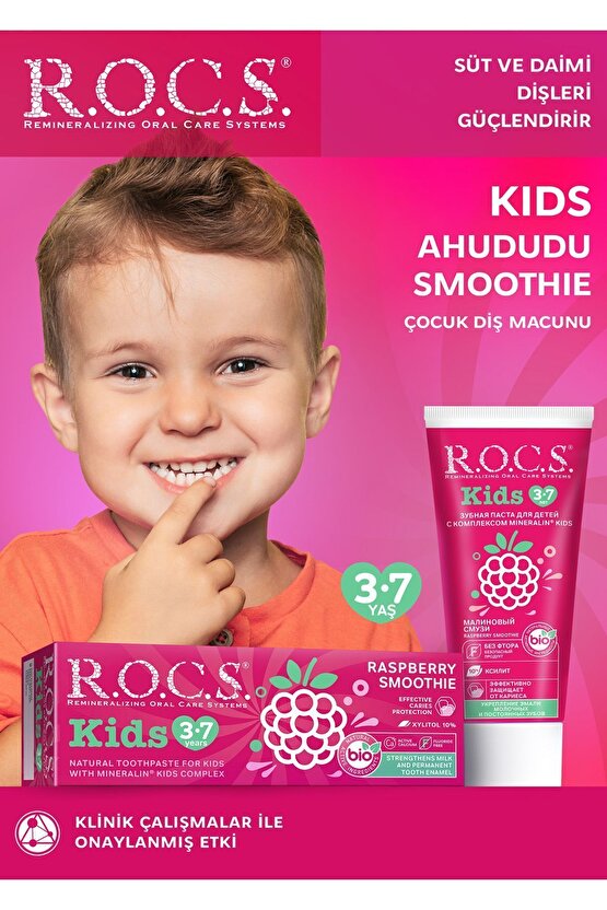 Kıds 3-7 Yaş Ahududu Smoothıe Tadında Florürsüz Diş Macunu 45g
