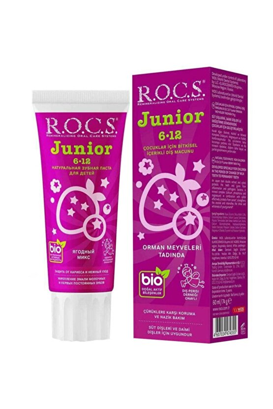 Rocs Junior 6-12 Orman Meyveli Özlü Diş Macunu 74 gr 2li Avantaj Paket