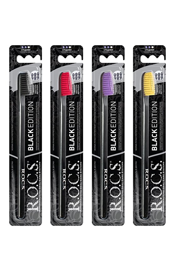 Rocs Black Edıtıon Beyazlatıcı Diş Fırçası - 4lü Set