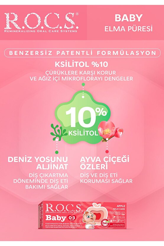 Elma Püresi Florürsüz Diş Macunu 35 ml 0-3 Yaş
