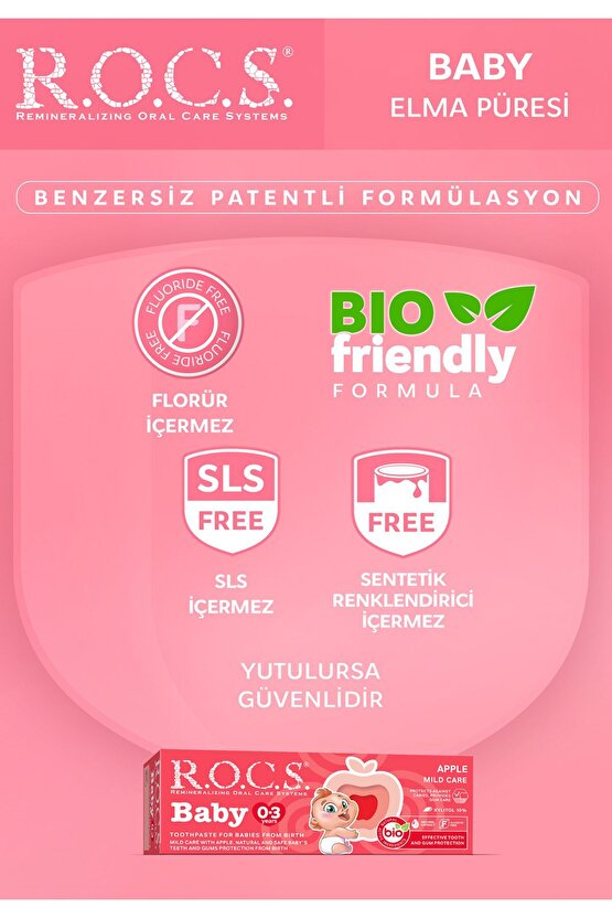 Elma Püresi Florürsüz Diş Macunu 35 ml 0-3 Yaş