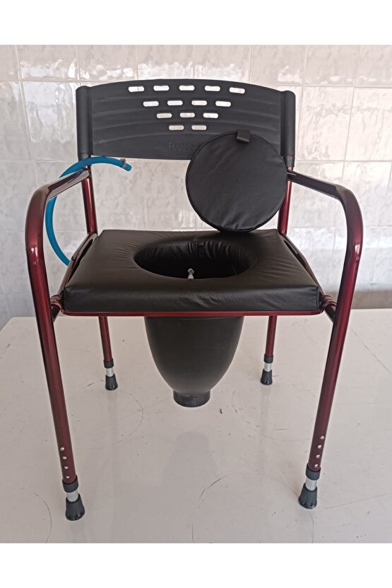 Taharet Yapılabilen Döşemeli Hasta Lazımlığı Klozeti Tuvaleti Banyosu Direk Wc Seyyar Sandalyesi