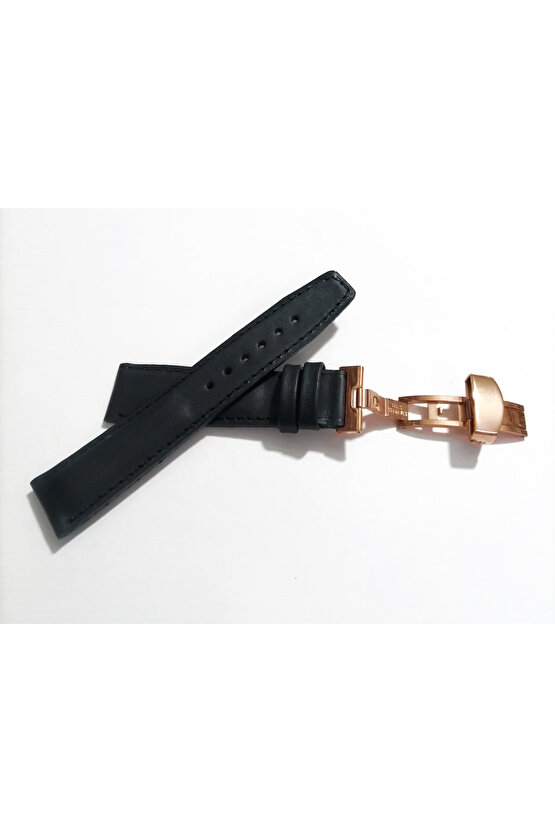 Her Saate Uygun Kelebek Toka 20 mm Hakiki Deri (243) ROSE TOKA SİYAH