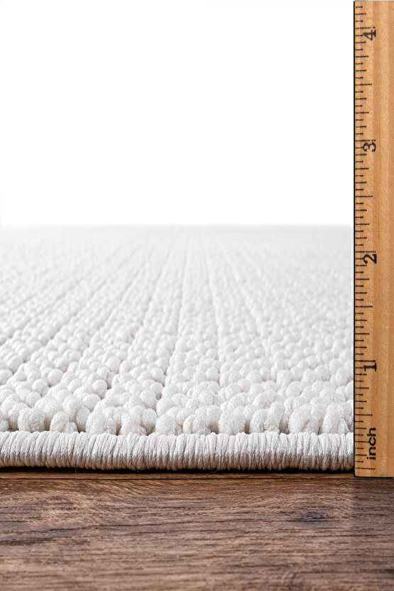 Mumbai 256 Gri - Beyaz Yumuşak Dokulu Halı Kilim Salon Mutfak Koridor  Yolluk Dokuma Makine Halısı