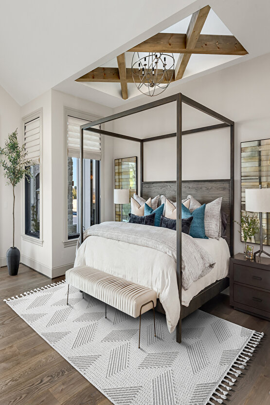 Mumbai 256 Gri - Beyaz Yumuşak Dokulu Halı Kilim Salon Mutfak Koridor  Yolluk Dokuma Makine Halısı