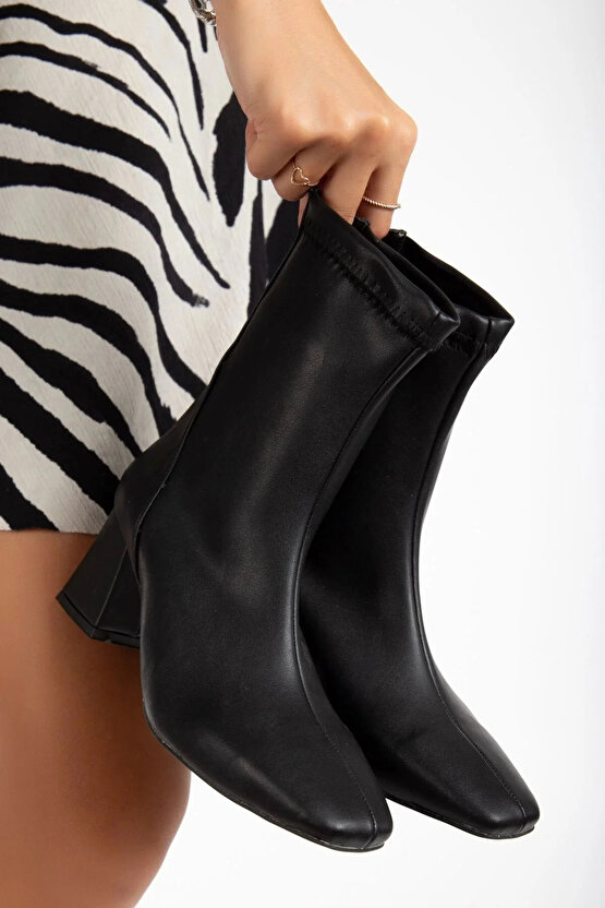 Kadın Bot Streç Bilekli arkadan fermuar