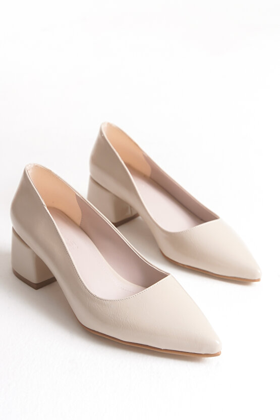 Kadın 5cm Stiletto Bej