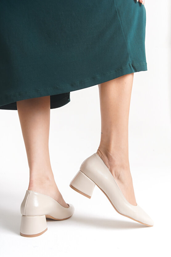 Kadın 5cm Stiletto Bej
