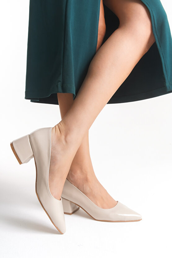 Kadın 5cm Stiletto Bej