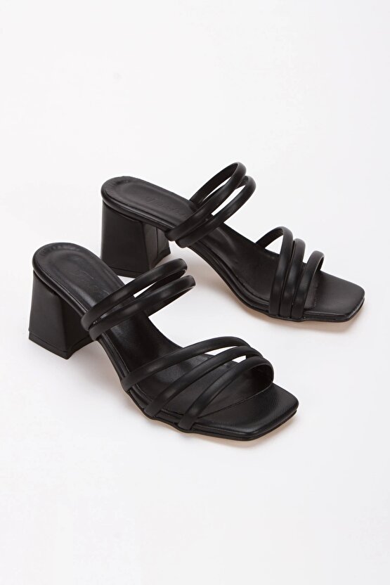 Kadın 5 cm topuklu terlik