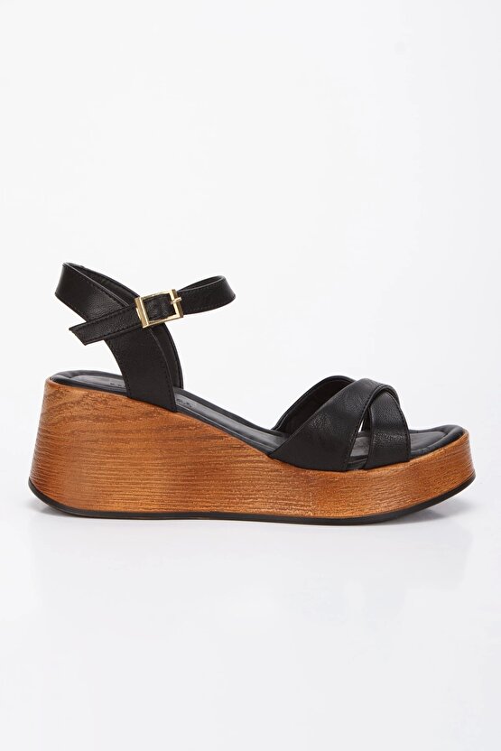 Kadın Boyama Tabanlı Hafif Sandalet Siyah