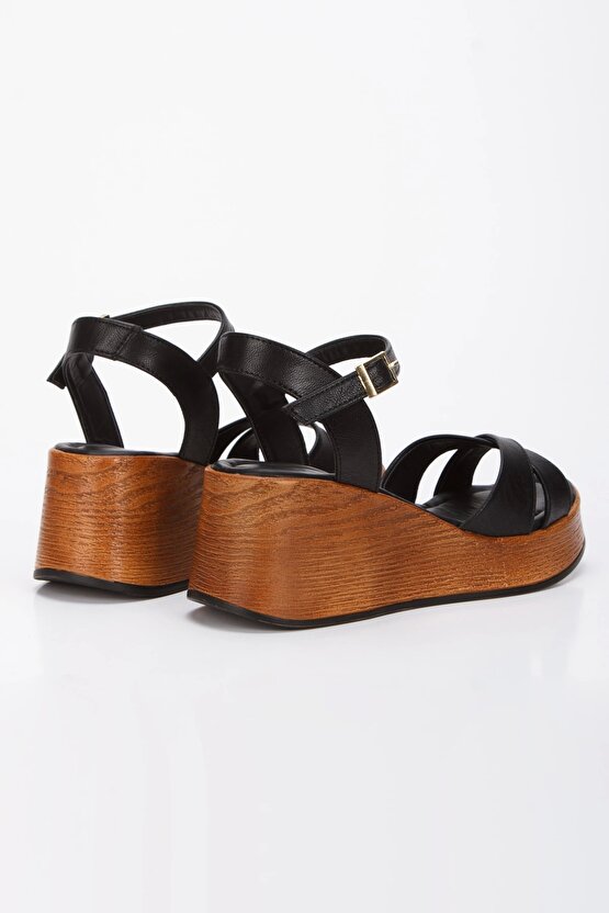 Kadın Boyama Tabanlı Hafif Sandalet Siyah