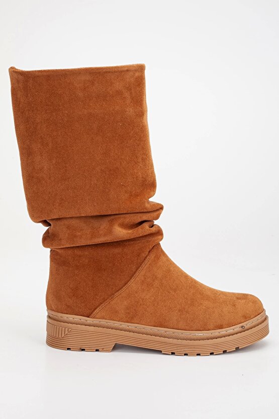 Kadın Dana Süet Diz altı Çizme