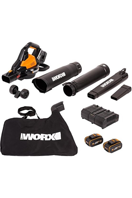 WG583E 40Volt 4.0Ah. Li-ion Kömürsüz Profesyonel Yaprak Toplama ve Üfleme