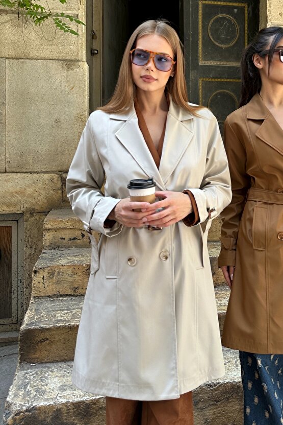 Kadın Kemerli Trençkot - 9271