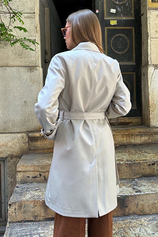 Kadın Kemerli Trençkot - 9271