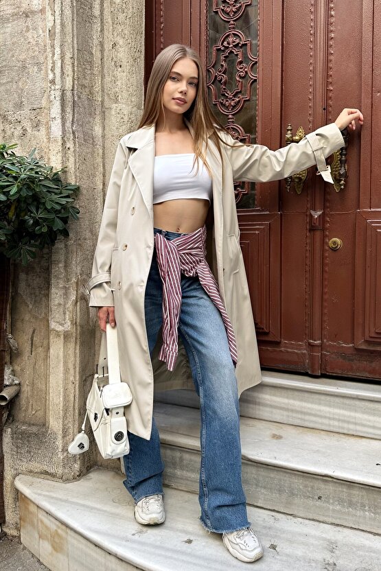 Kruvaze Yaka Trençkot - 9270