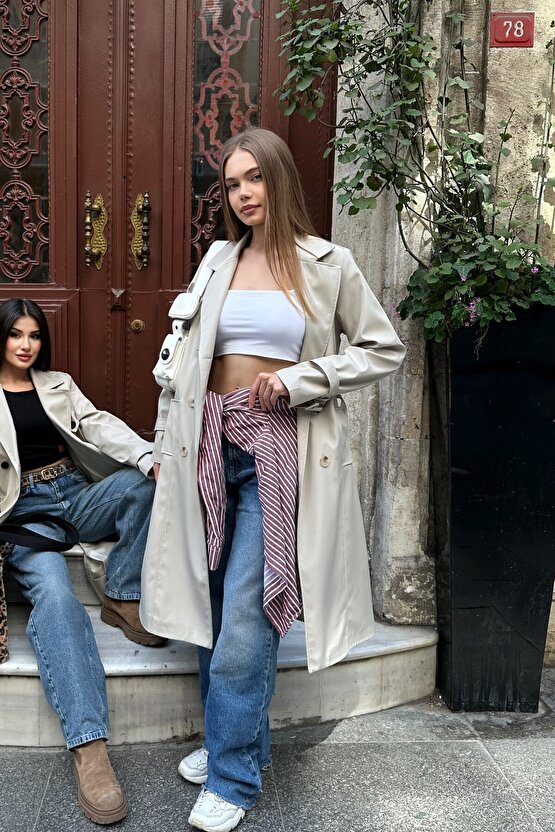 Kruvaze Yaka Trençkot - 9270