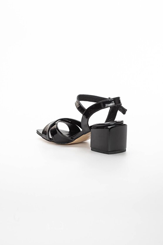 Kadın Hakiki Deri Yazlık Ayakkabı Siyah Rugan