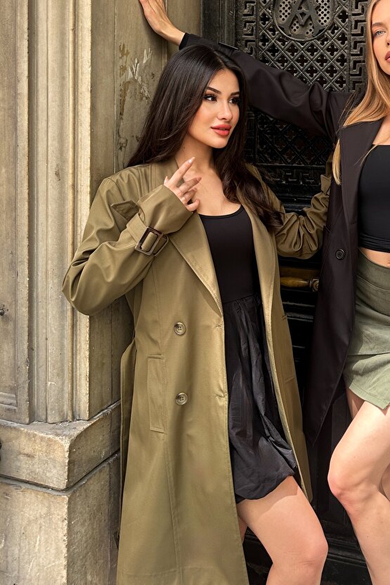 Kadın Kemerli Trençkot - 9271