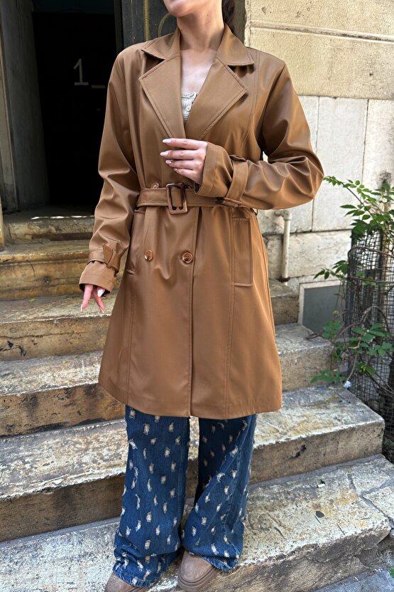 Kadın Kemerli Trençkot - 9271