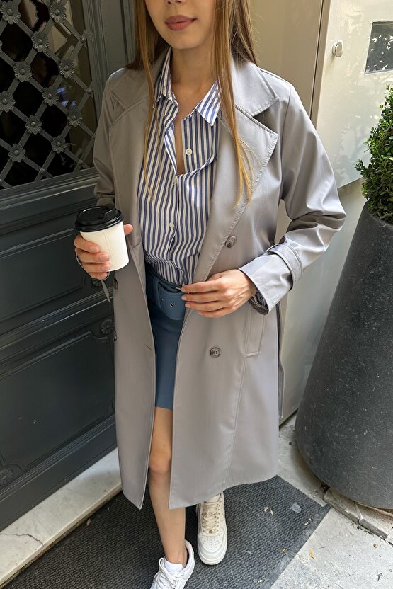 Kruvaze Yaka Trençkot - 9270