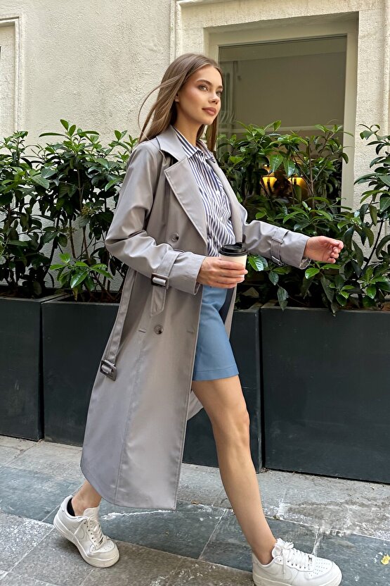 Kruvaze Yaka Trençkot - 9270