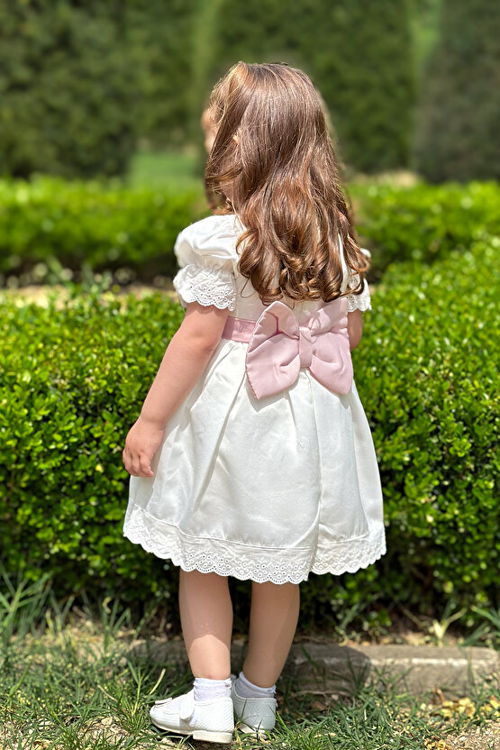 Yazlık Elbise Kısa Kollu Tüllü Tütü Astarlı Kız Çocuk Elbise Bebek Giyim Kız Bebek Elbise