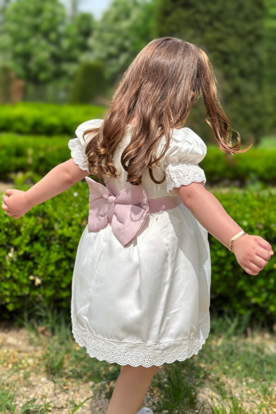 Yazlık Elbise Kısa Kollu Tüllü Tütü Astarlı Kız Çocuk Elbise Bebek Giyim Kız Bebek Elbise