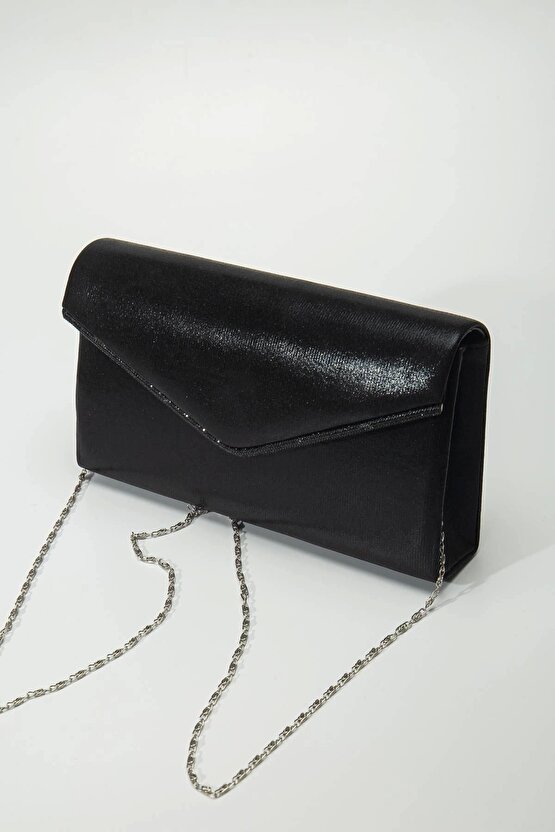 Portföy Zarf Çanta Siyah Taşlı