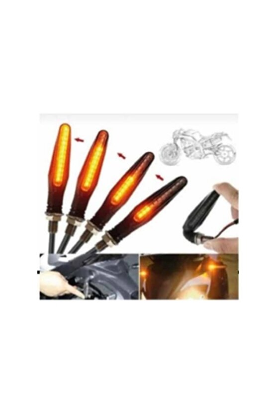 Carub Motosiklet Üniversal Sinyal Lambası12V Kayar Sarı 2Li
