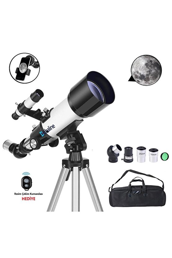 Profesyonel Çantalı Astronomik Teleskop 150x Yakınlaştırma 400x70 Ay Yıldız Doğa Gözlem+Ay Filtresi