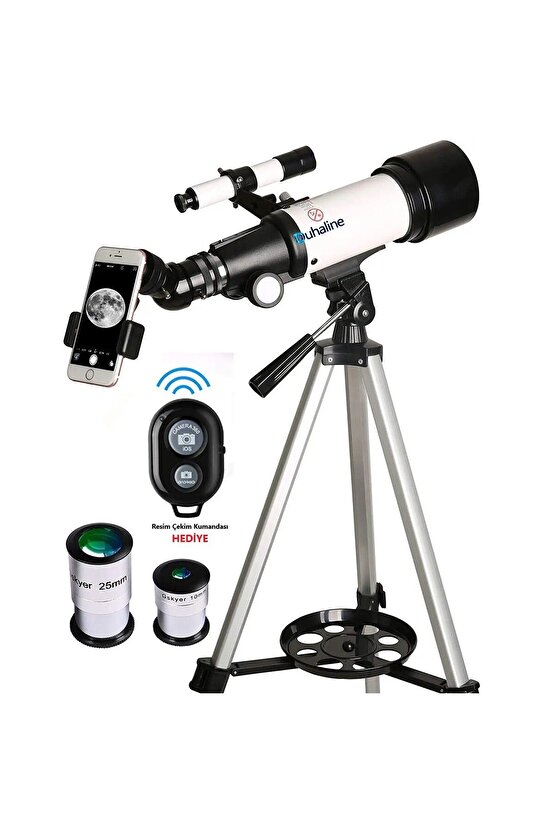Profesyonel Çantalı Astronomik Teleskop 150x Yakınlaştırma 400x70 Ay Yıldız Doğa Gözlem+Ay Filtresi