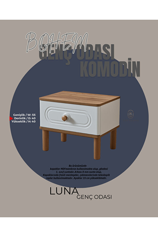 Bohem Genç Odası Takımı - Gardırop - Çalışma Masası - Şifonyer - Komodin