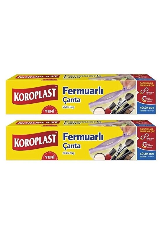 Fermuarlı Çanta Küçük Boy 12 Li 16 x 14 Cm x 2 Paket
