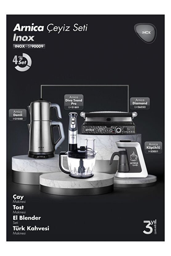 Inox 4lü Elektrikli Çeyiz Seti ST90009