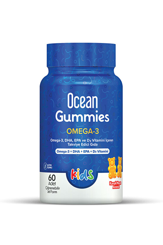 Ocean Gummies Omega 3 Kids - 60 Adet Çiğnenebilir Jel Form