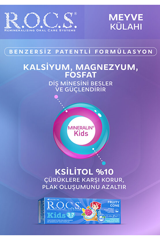 Rocs Kids 3-7 Yaş Meyve Külahı Diş Macunu 35 ml