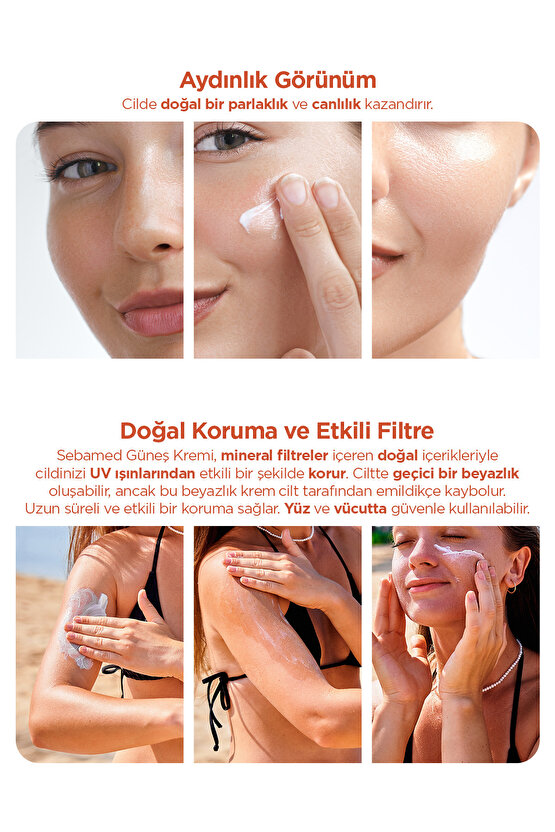 Sun Care SPF 50+ UVA  UVB Filtresi ve E Vitamini Üçlü Yüksek Koruma Çok Yönlü Güneş Kremi 50 ml